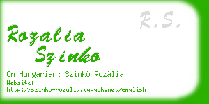 rozalia szinko business card